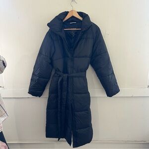 J. Crew Black Puffer Coat with Belt NWT